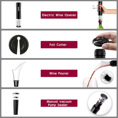 SACACORCHOS ELÉCTRICO DE ACERO INOXIDABLE CON LUZ LED AZUL