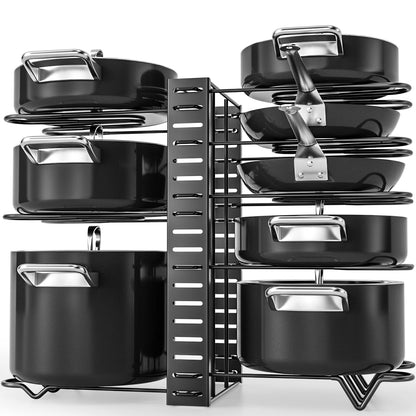 🍳 Organizador de Sartenes y Ollas de 8 Niveles | Más Orden y Espacio en tu Cocina